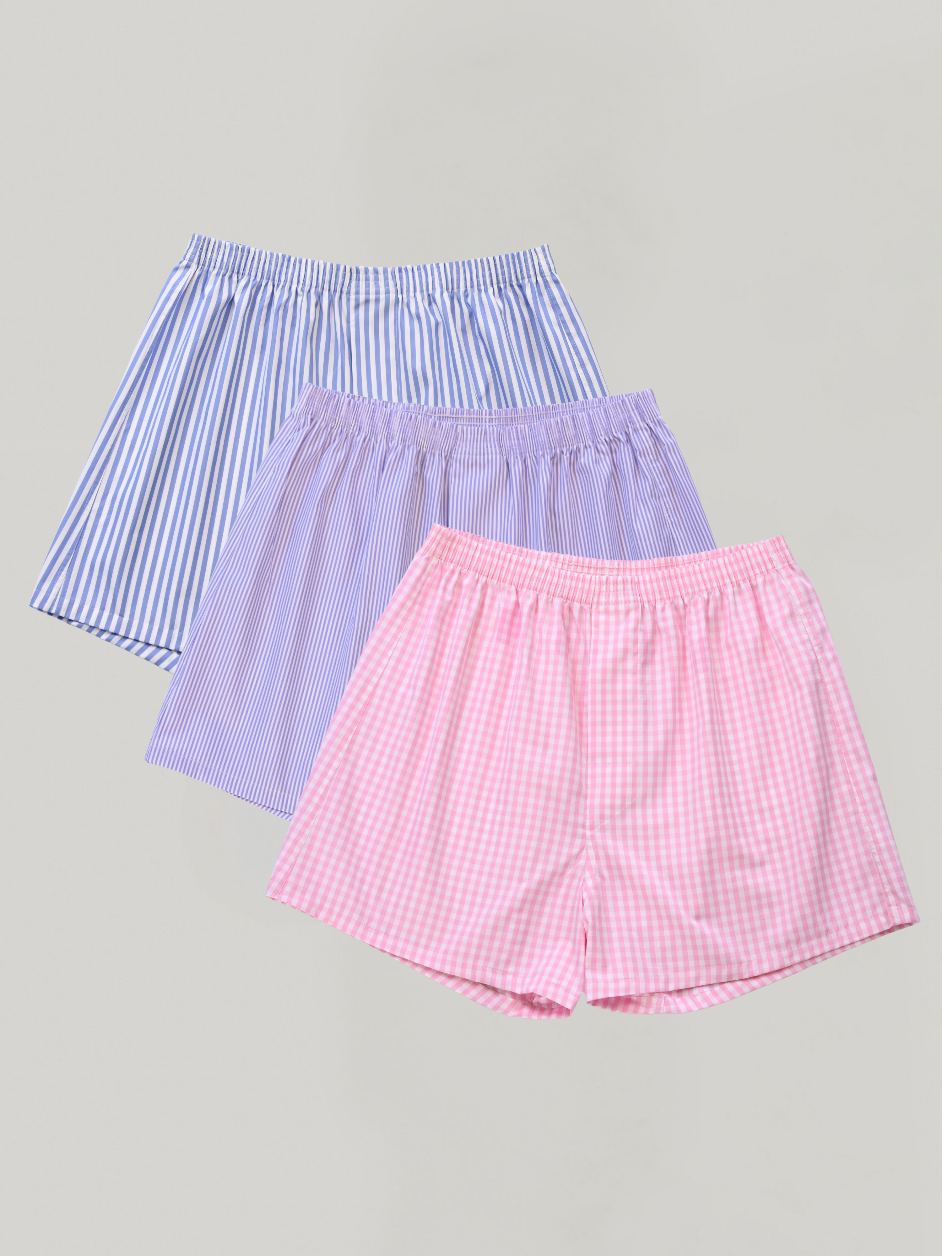 3-pack | Oxford Stripe, Lilac Pinstripe & Pink Gingham
