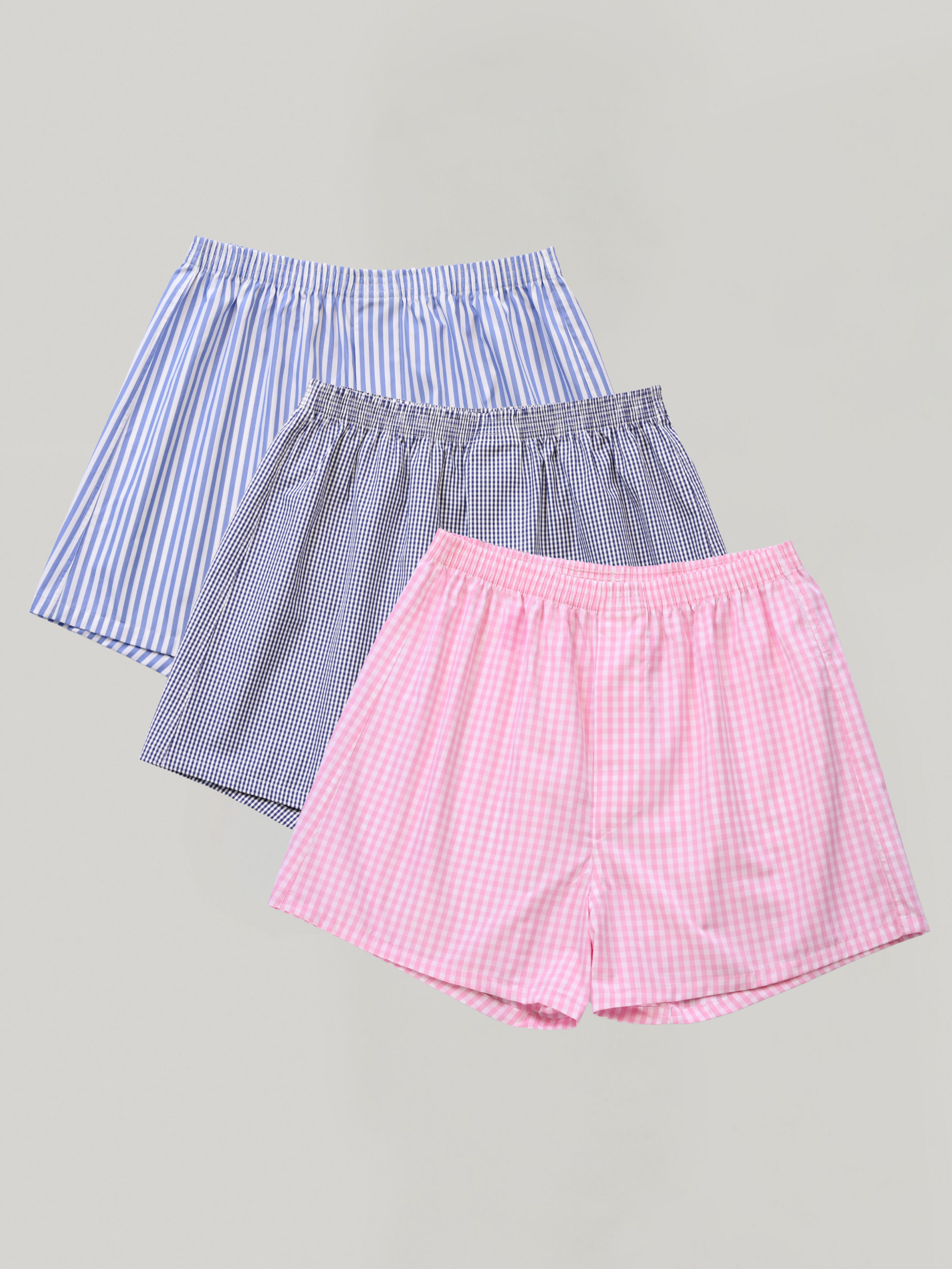 3-pack | Oxford Stripe, Navy & Pink Gingham