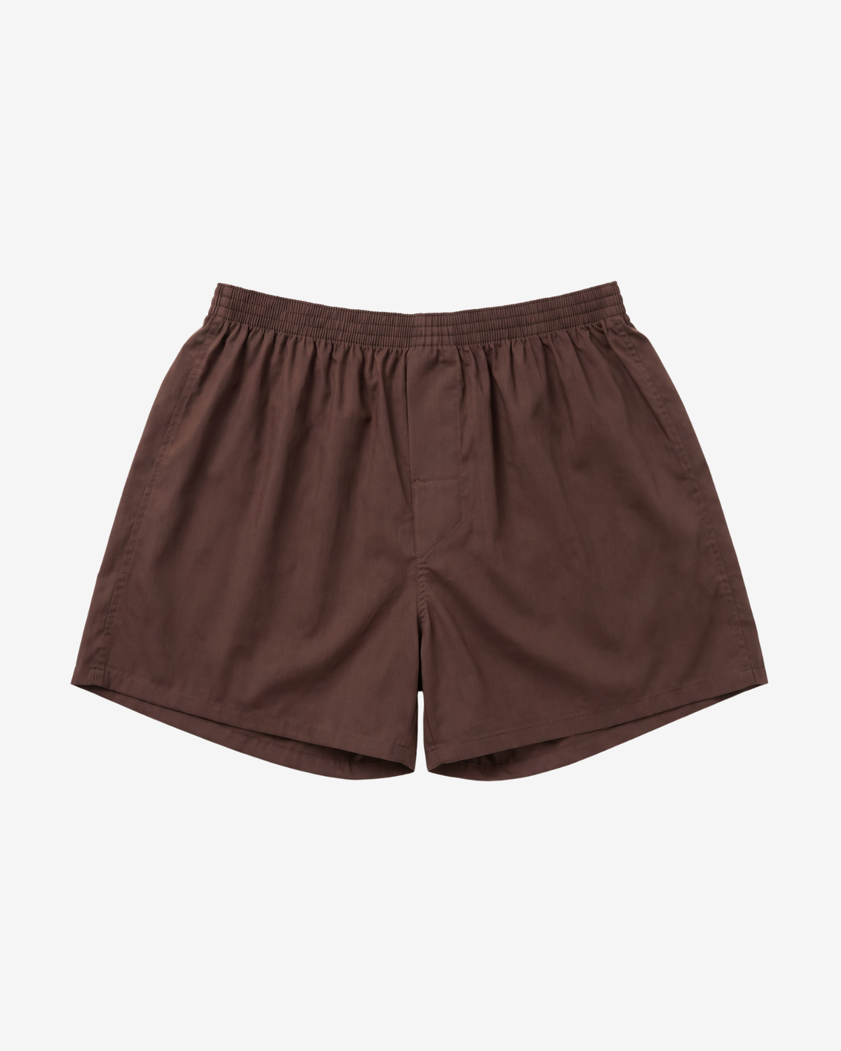 Son of John Espresso Brown boxer shorts in plain dark brown cotton, flat lay