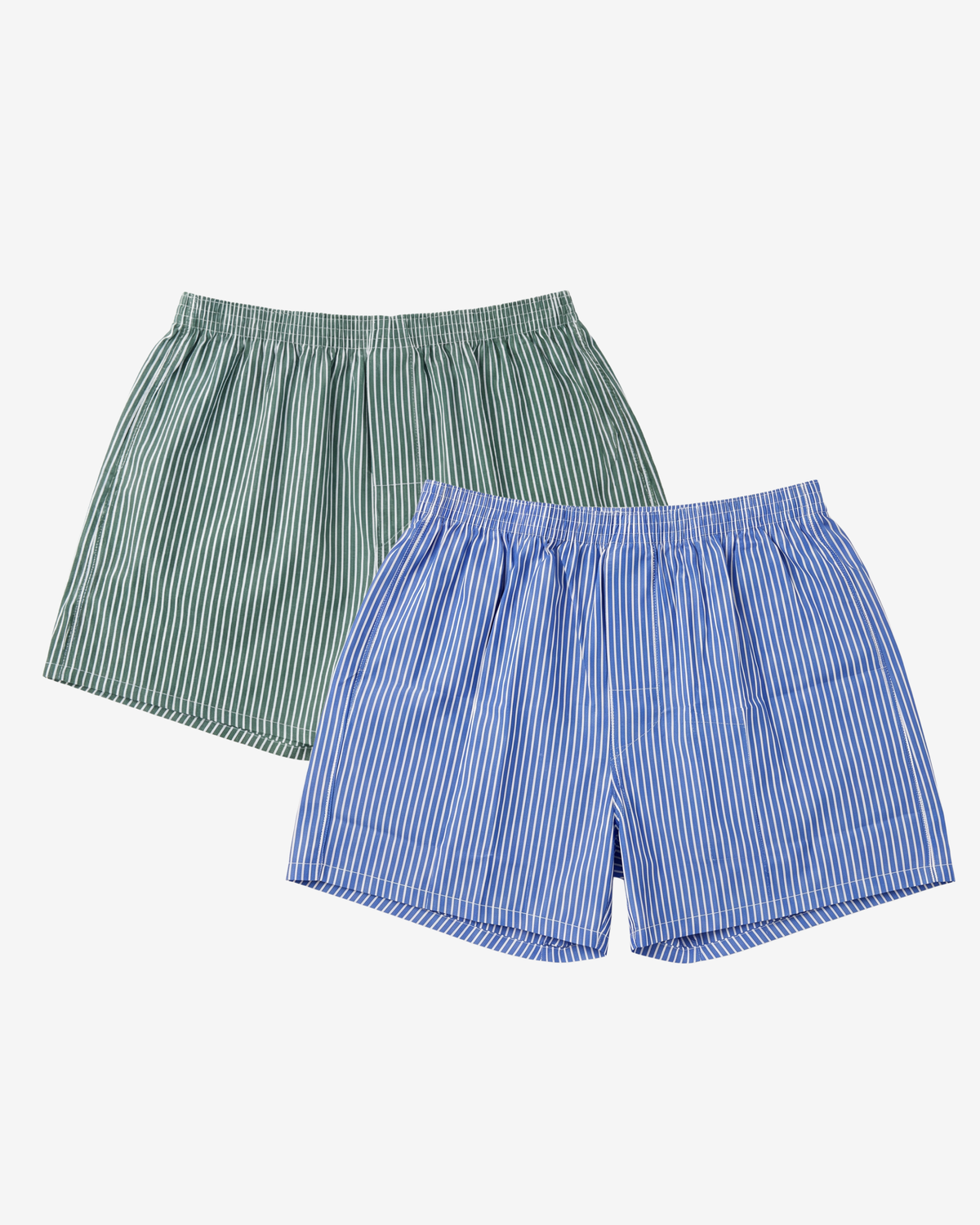 Son of John 2-pack Bengal Duo: Forest Bengal and Blue Bengal boxer shorts, flat lay