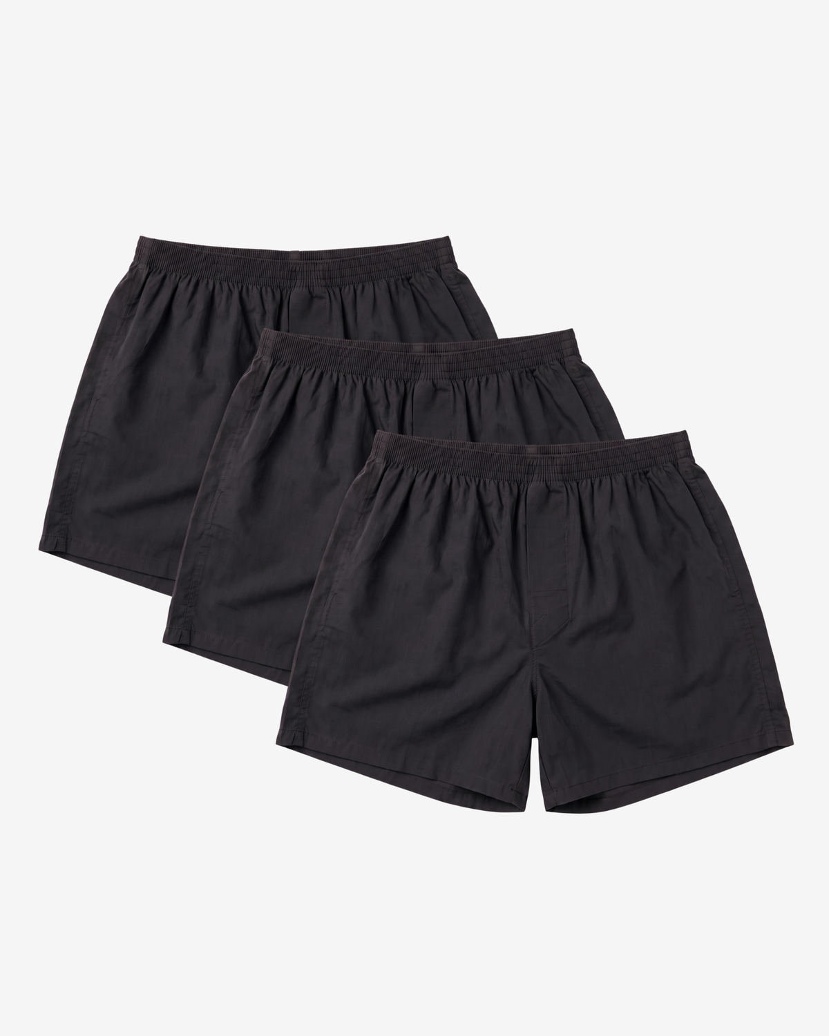 Son of John 3-pack Jet Black: three pairs of Jet Black boxer shorts, flat lay