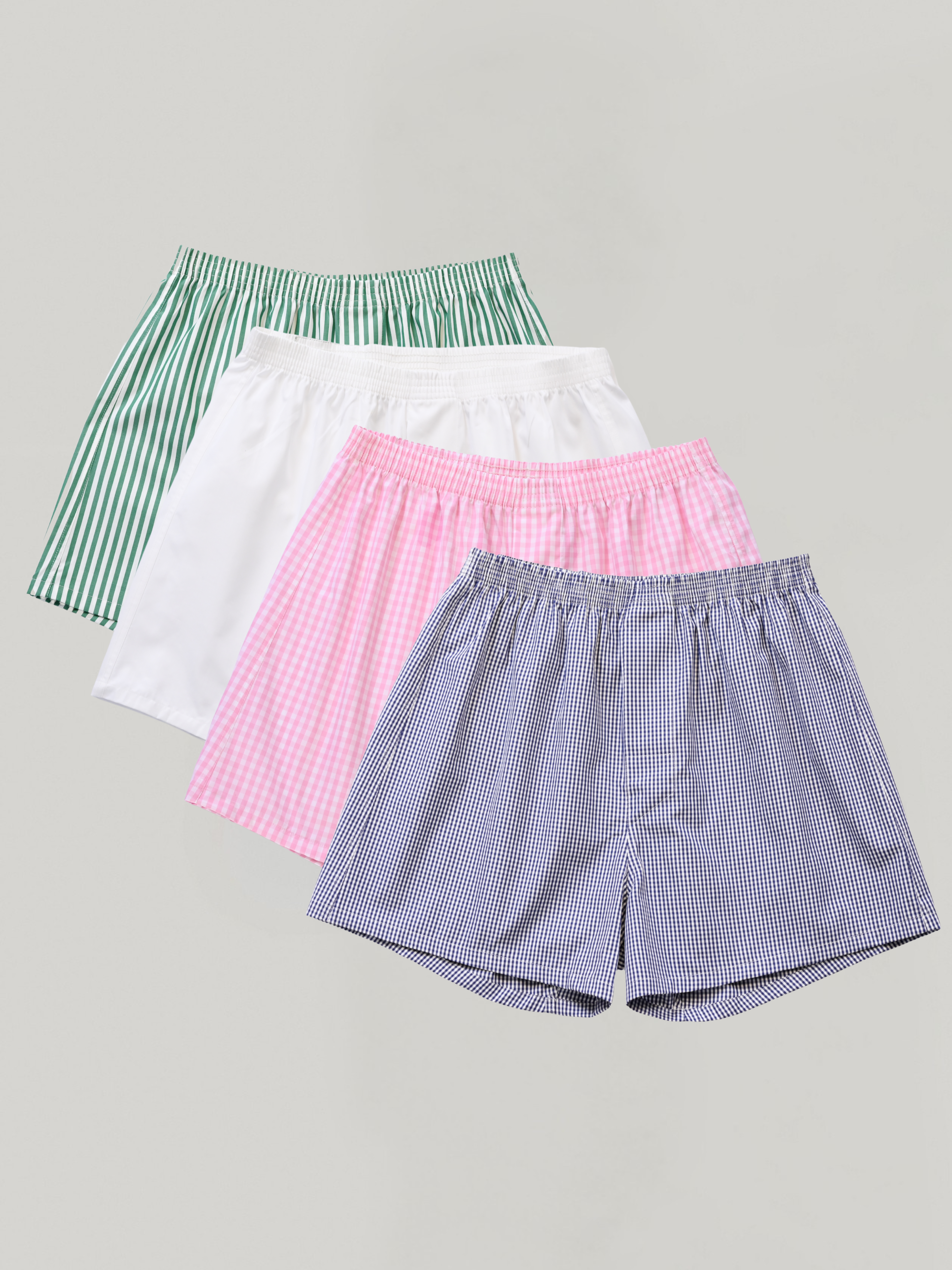 4-pack | Green Bengal, Alpine White, Pink & Navy Gingham