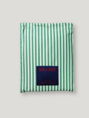 Green & white striped - medieval blue & barbados cherry label